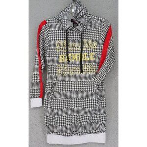 Thrill 94 Women's Humble Black/White Red Stripe Hoodie Dress Size Medium